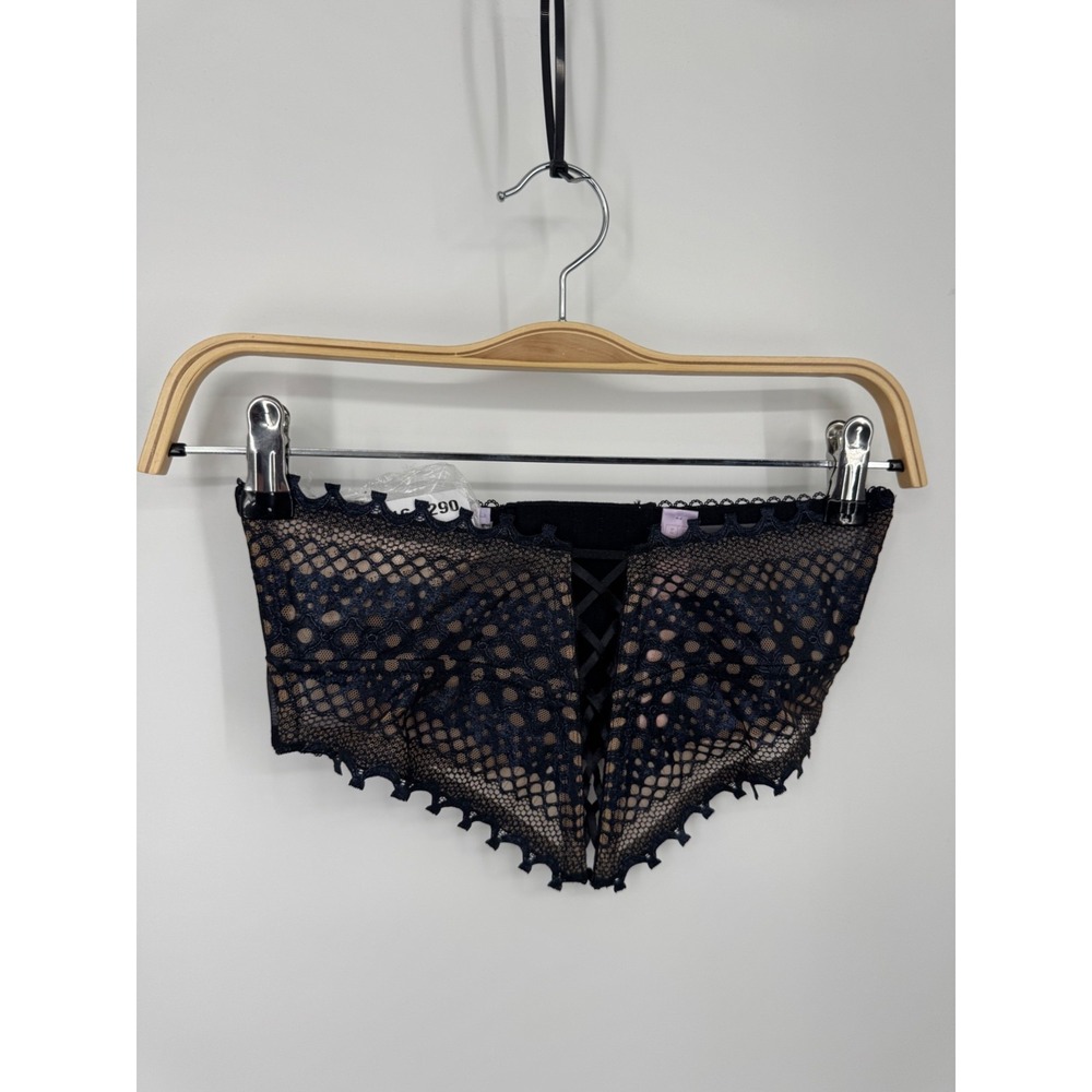 Savage X Fenty Lace Corset‎ Women's XS Black Starlet Nights Waspie Mesh Lingerie